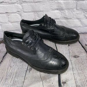 SKECHERS  Classic Fit Air-Cooled Memory Foam Black  Leather Oxfords  Men's 11.5